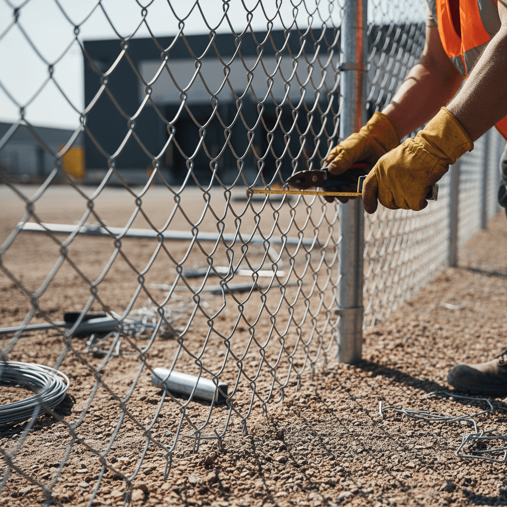 Chainlink fence installation in Duluth residential yard